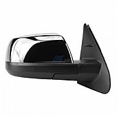 K-Source Exterior Mirror Electric Rectangular Black Housing With Silver Cover Single - 70155T