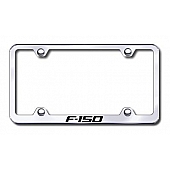 Automotive Gold License Plate Frame - Silver Stainless Steel - LFWF15EC