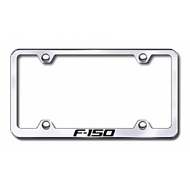 Automotive Gold License Plate Frame - Silver Stainless Steel - LFWF15EC