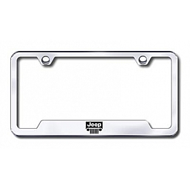 Automotive Gold License Plate Frame - Silver Stainless Steel - GFJEEGEC