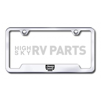 Automotive Gold License Plate Frame - Silver Stainless Steel - GFJEEGEC