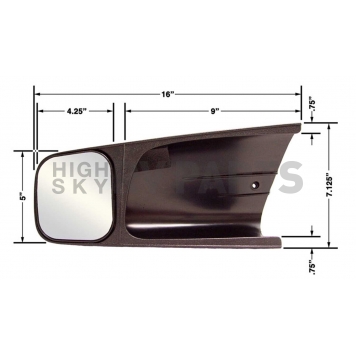 CIPA USA Exterior Towing Mirror Manual Rectangular Set Of 2 - 10600-1