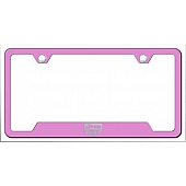 Automotive Gold License Plate Frame - Pink Stainless Steel - GFJEEGEP