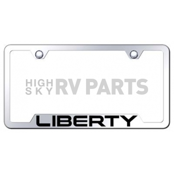 Automotive Gold License Plate Frame - Silver Stainless Steel - GFLIBEC
