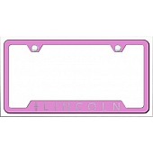 Automotive Gold License Plate Frame - Pink Stainless Steel - GFLINEP