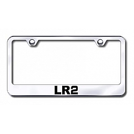 Automotive Gold License Plate Frame - Silver Stainless Steel - LFLR2EC