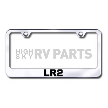 Automotive Gold License Plate Frame - Silver Stainless Steel - LFLR2EC