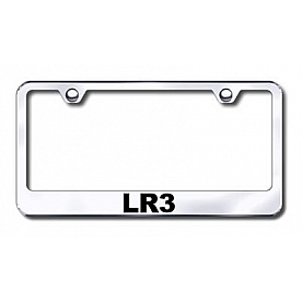 Automotive Gold License Plate Frame - Silver Stainless Steel - LFLR3EC