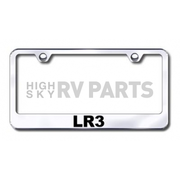 Automotive Gold License Plate Frame - Silver Stainless Steel - LFLR3EC