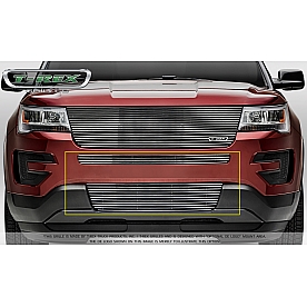T-Rex Truck Products Bumper Grille Insert Overlay Polished Silver Aluminum - 25664