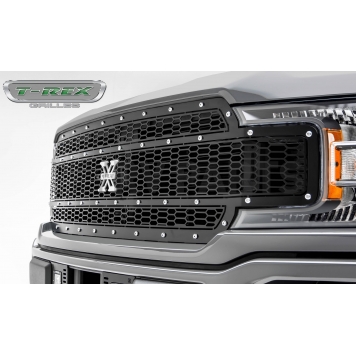 T-Rex Truck Products Grille Insert - Laser Cut Web Pattern Rectangular Black Powder Coated Steel - 7715841-2