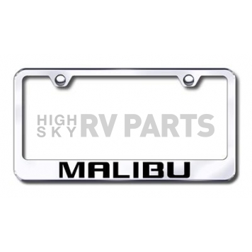 Automotive Gold License Plate Frame - Silver Stainless Steel - LFMALEC