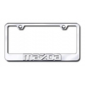 Automotive Gold License Plate Frame - Silver Stainless Steel - LFMAZCC