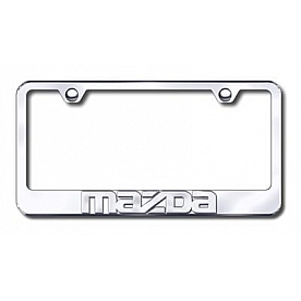 Automotive Gold License Plate Frame - Silver Stainless Steel - LFMAZCC