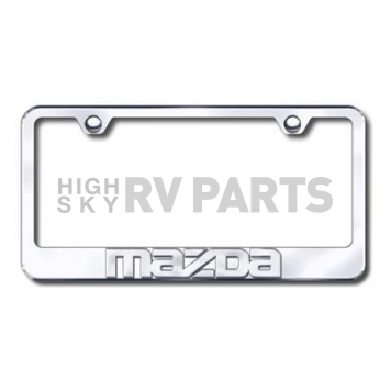 Automotive Gold License Plate Frame - Silver Stainless Steel - LFMAZCC