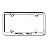 Automotive Gold License Plate Frame - Silver Stainless Steel - LFWMIAEC