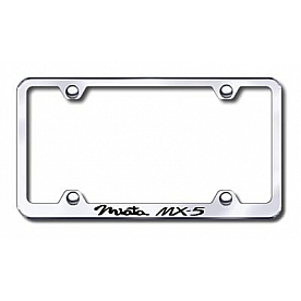 Automotive Gold License Plate Frame - Silver Stainless Steel - LFWMIAEC