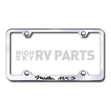 Automotive Gold License Plate Frame - Silver Stainless Steel - LFWMIAEC