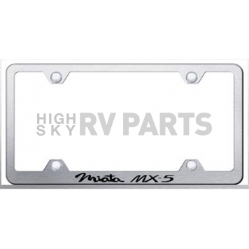Automotive Gold License Plate Frame - Silver Stainless Steel - LFWMIAES