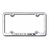 Automotive Gold License Plate Frame - Silver Stainless Steel - LFWMKXEC