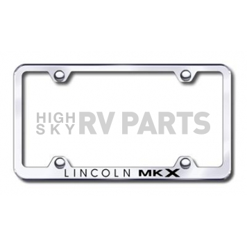 Automotive Gold License Plate Frame - Silver Stainless Steel - LFWMKXEC