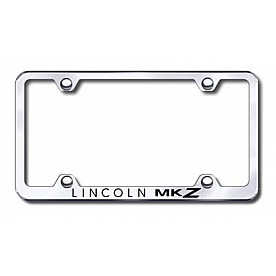 Automotive Gold License Plate Frame - Silver Stainless Steel - LFWMKZEC