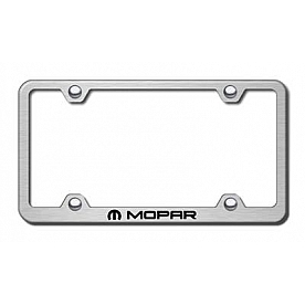 Automotive Gold License Plate Frame - Silver Stainless Steel - LFWMOPES