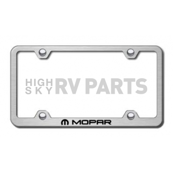 Automotive Gold License Plate Frame - Silver Stainless Steel - LFWMOPES