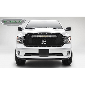 T-Rex Truck Products Grille Insert - Mesh Trapezoid Black Powder Coated Steel - 6314551