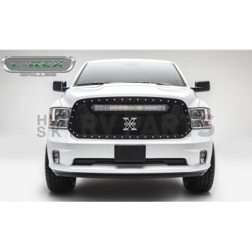 T-Rex Truck Products Grille Insert - Mesh Trapezoid Black Powder Coated Steel - 6314551