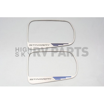 American Car Craft Exterior Mirror Trim Ring Stainless Steel Orange Carbon Fiber - 052031ORG
