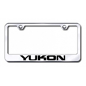 Automotive Gold License Plate Frame - Silver Stainless Steel - LFYUKEC