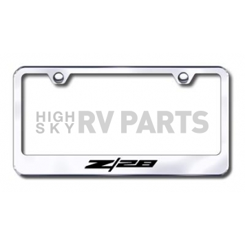 Automotive Gold License Plate Frame - Silver Stainless Steel - LFZ28EC