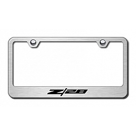 Automotive Gold License Plate Frame - Silver Stainless Steel - LFZ28ES