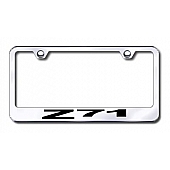 Automotive Gold License Plate Frame - Silver Stainless Steel - LFZ71EC