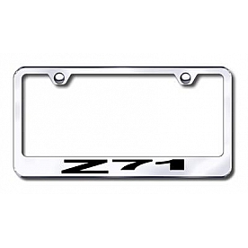 Automotive Gold License Plate Frame - Silver Stainless Steel - LFZ71EC