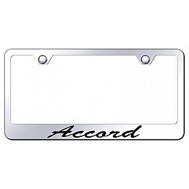 Automotive Gold License Plate Frame - Silver Stainless Steel - LFSACCEC