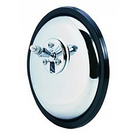K-Source Exterior Mirror Manual Round Silver Single - CL070