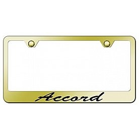 Automotive Gold License Plate Frame - Gold Stainless Steel - LFSACCEG