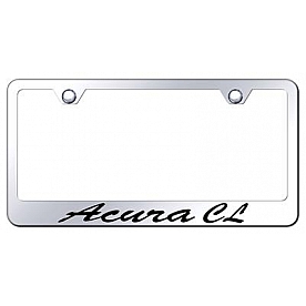 Automotive Gold License Plate Frame - Silver Stainless Steel - LFSACLEC