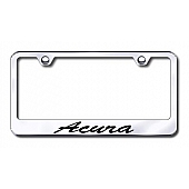Automotive Gold License Plate Frame - Silver Stainless Steel - LFSACUEC