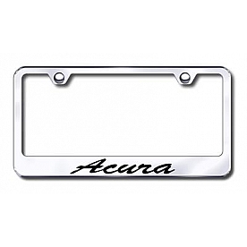 Automotive Gold License Plate Frame - Silver Stainless Steel - LFSACUEC