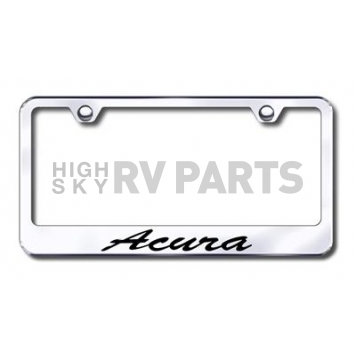 Automotive Gold License Plate Frame - Silver Stainless Steel - LFSACUEC