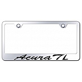 Automotive Gold License Plate Frame - Silver Stainless Steel - LFSATLEC