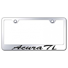 Automotive Gold License Plate Frame - Silver Stainless Steel - LFSATLEC