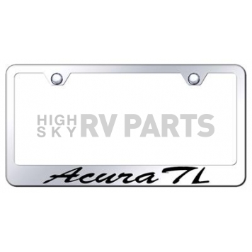 Automotive Gold License Plate Frame - Silver Stainless Steel - LFSATLEC