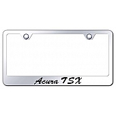Automotive Gold License Plate Frame - Silver Stainless Steel - LFSATSEC