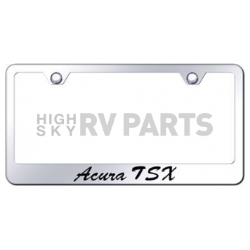 Automotive Gold License Plate Frame - Silver Stainless Steel - LFSATSEC