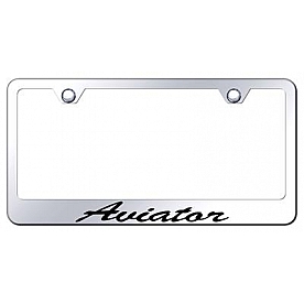 Automotive Gold License Plate Frame - Silver Stainless Steel - LFSAVIEC
