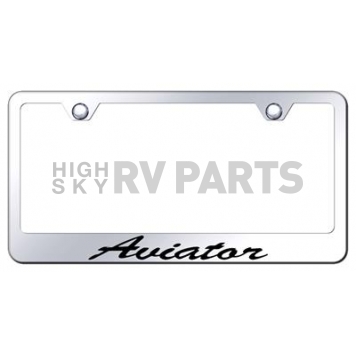 Automotive Gold License Plate Frame - Silver Stainless Steel - LFSAVIEC